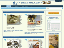 Tablet Screenshot of classiccampstoves.com